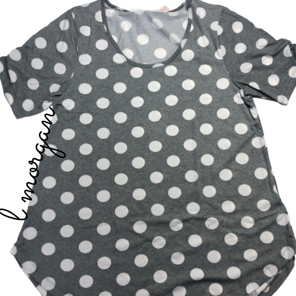 NWT LulaRoe L Morgan Top Shirt Tee polka dot